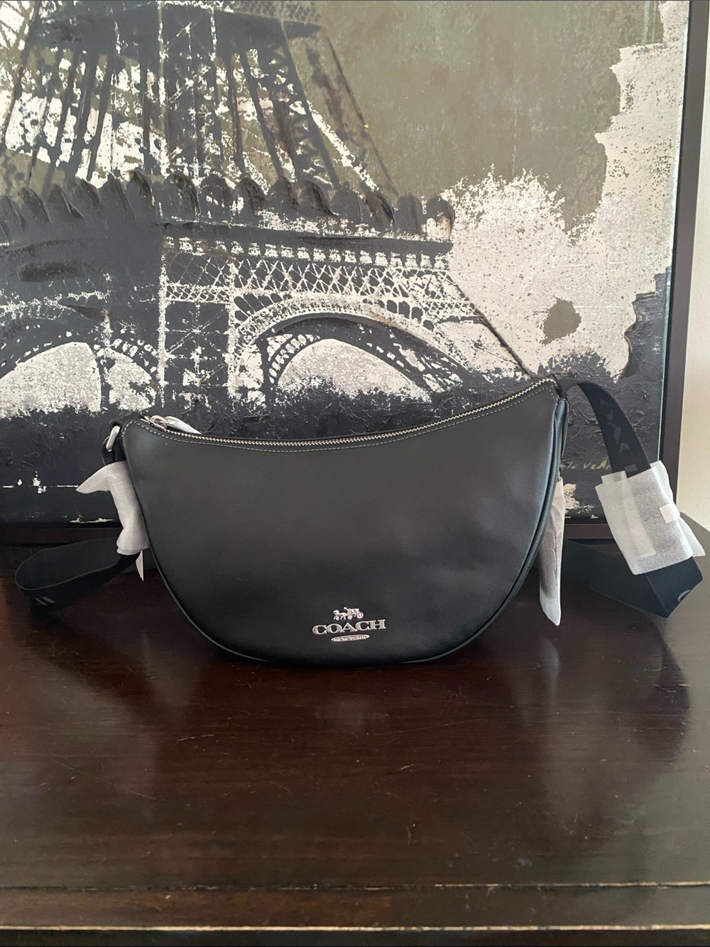NWT Coach CT644 Pace Shoulder/Crossbody Bag in Refine Calf Leather Sv/Chalk